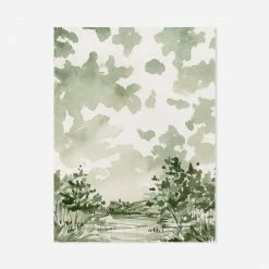 Lulu And Georgia Mossy Greens 'Sage Landscape' Print By Laurel-Dawn Latshaw