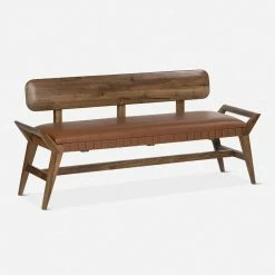 Lulu And Georgia Earth Tones Sienna Leather Bench