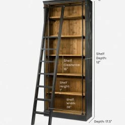 Lulu And Georgia Furniture Mallory Bookcase With Ladder