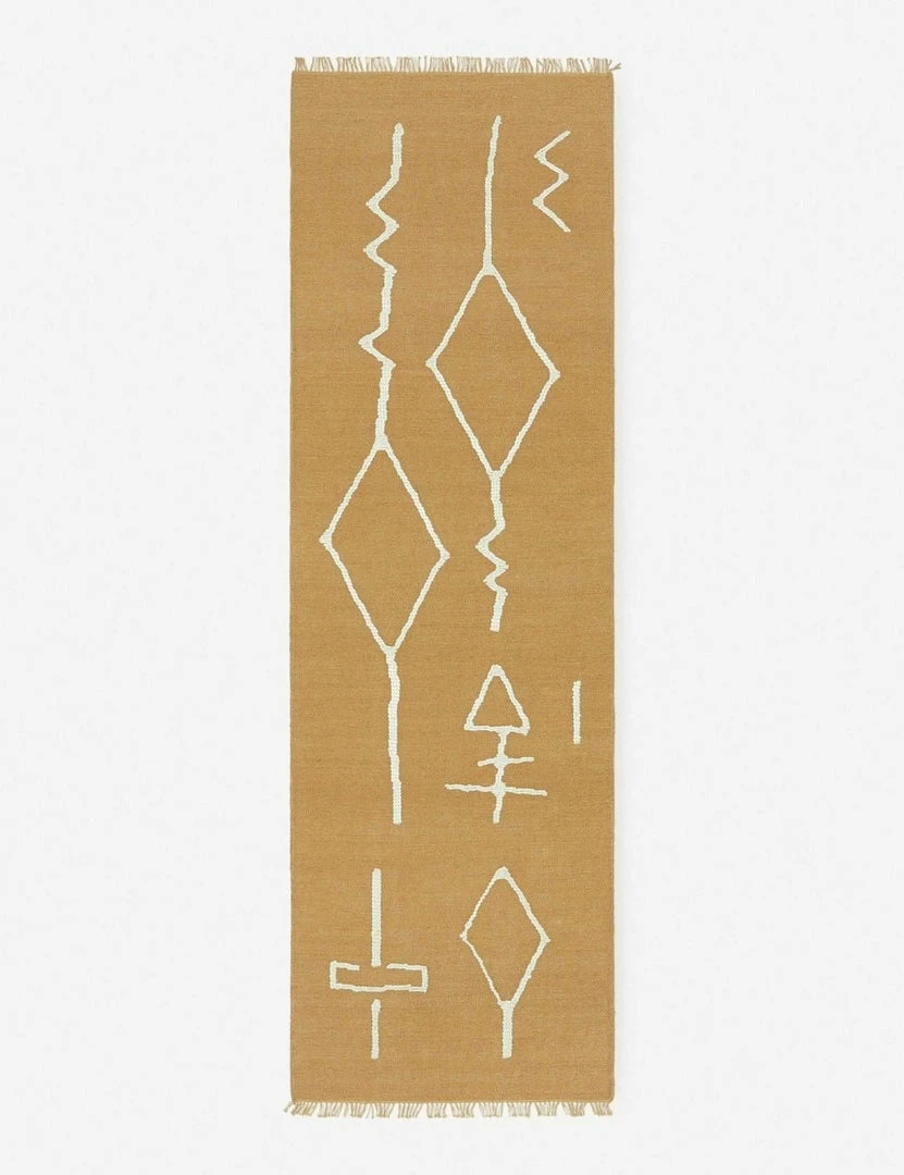 Lulu And Georgia Sarah Sherman Samuel Collection Moroccan Flatweave Rug, Ochre By Sarah Sherman Samuel