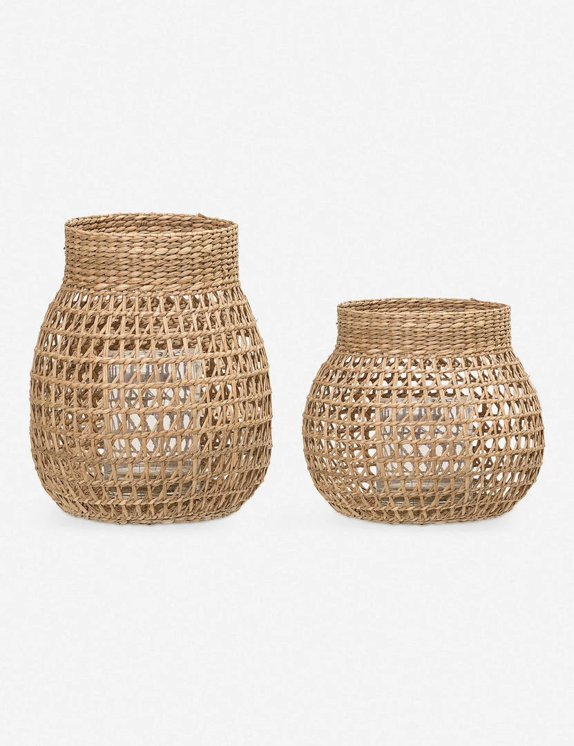 Lulu And Georgia Outdoor Collection Soleil Woven Lanterns (Set Of 2)