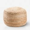Lulu And Georgia Patan Round Pouf, Natural Earth Tones