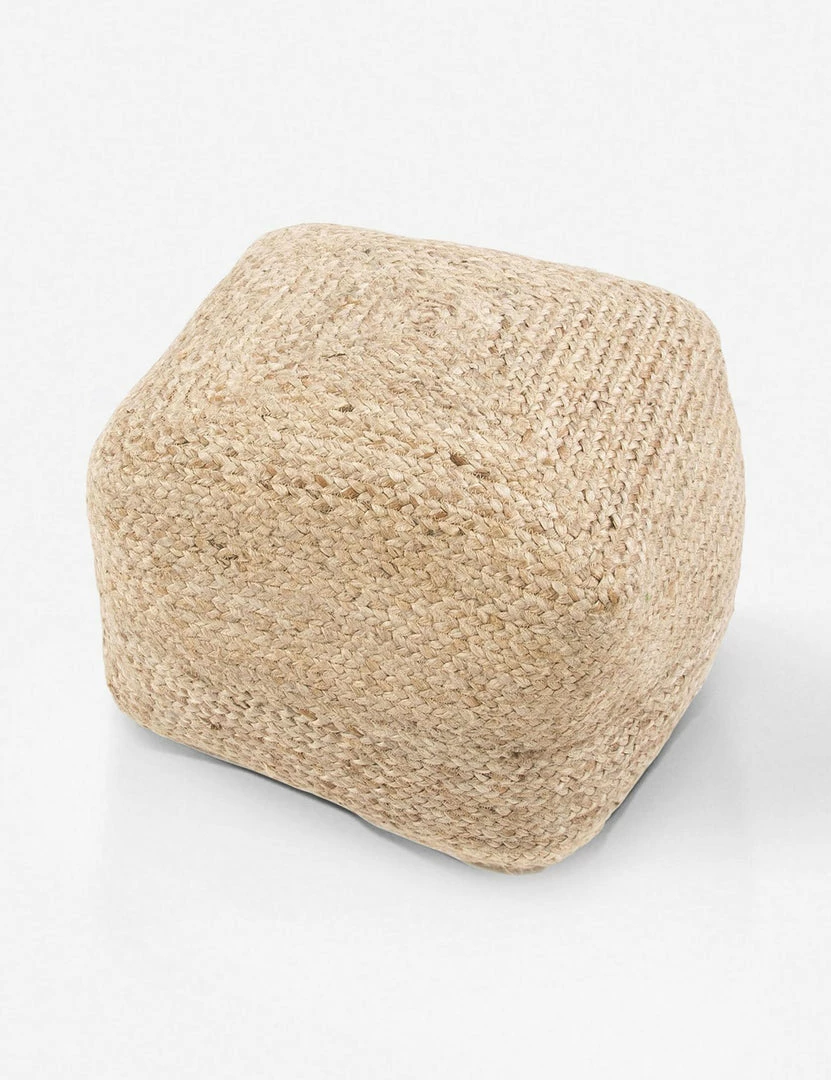 Lulu And Georgia Earth Tones Patan Square Pouf, Natural