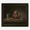 Lulu And Georgia Earth Tones 'Still Life With Peaches, A Silver Goblet, Grapes, And Walnuts' Wall Art By Jean-Simeon Chardin