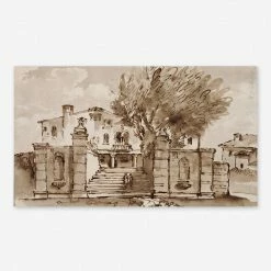 Lulu And Georgia'View Of A Villa' Wall Art By Giambattista Tiepolo Earth Tones