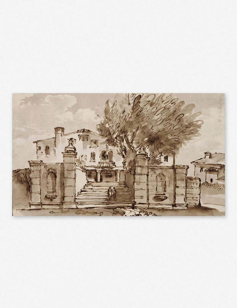 Lulu And Georgia 'View Of A Villa' Wall Art By Giambattista Tiepolo Earth Tones