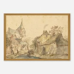 Lulu And Georgia Earth Tones'View Of Eindhoven From The Northeast' Wall Art By Isack Van Ostade