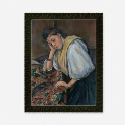 Lulu And Georgia 'Young Italian Woman At A Table' Wall Art By Paul Cezanne